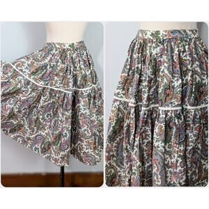 70s Paisley Circle Skirt